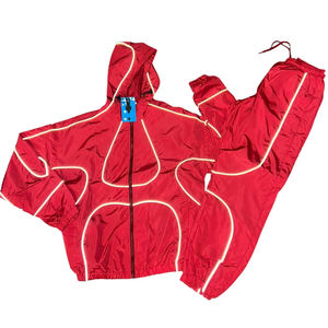 Conjunto Deportivo Unisex Casual con Capucha y Cierre de Cremallera, Chaqueta Cortavientos de Nailon 2 en 1, Talla Grande, Transpirable y de Secado Rápido - Product Image 3