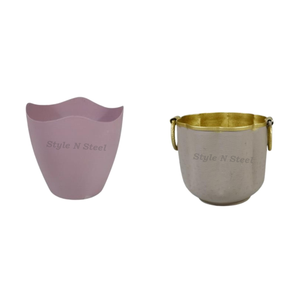 Maceta con Asa, Recubierta de Hierro en Polvo, Duradera, Multiusos, Moderna y Clásica, para Interior y Exterior, con Drenaje - Product Image 3