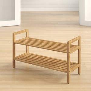 Organisateur de chaussures compact, moderne et écologique en bois |   Fait main durable |   Cadeau de déménagement et d'anniversaire |   Approvisionnement en gros - Product Image 2