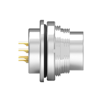 Connecteur Nian-Yeong M16 rond de type à souder, mâle 8 broches, étanche, haute tension, en cuivre automobile de bonne qualité, avec verrouillage frontal