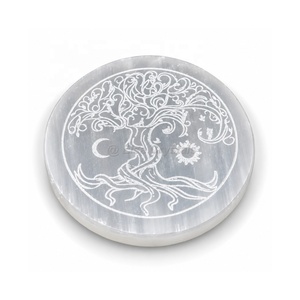 Tree of Life OM Selenite <b>Plate</b> <b>Crystal</b> Feng Shui <b>Crystal</b> <b>Charging</b> <b>Plate</b> Natural Stone <b>Charging</b> <b>Plate</b> Reiki Meditation Wholesale - Product Image 4
