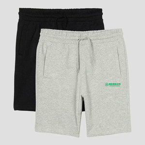 Pantalones Cortos Deportivos para Hombre de Alta Calidad, 100% Algodón, Estampado Sólido, Cintura Doble, Tejido de Lona, Secado Rápido, Servicio OEM - Product Image 3