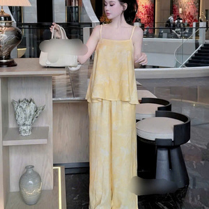 Conjunto de Dos Piezas para Verano, Informal, de Algodón Ecológico, Lavable, Cómodo, Ajustado, para Mujer, ODM - Product Image 2