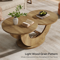 Mesa de Centro Vietnamita Moderna de Madera de Roble Macizo y Estructura Metálica para Sala de Estar y Oficina, 1 Año de Garantía