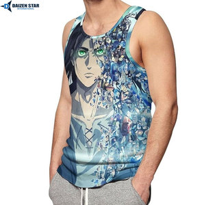 Camiseta sin mangas para hombre con estampado de palmeras tropicales, cuello redondo, estilo casual de secado rápido y tejido de punto. - Product Image 4