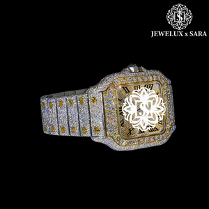 นาฬิกาข้อมือสแตนเลสสตีลคุณภาพพรีเมียม ประดับเพชรโมซิเนต พร้อมกระจกกันรอยขีดข่วน สายปรับได้ และดีไซน์หรูหราทันสมัย - Product Image 2