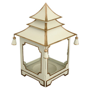 Farol Estilo Pagoda Rosa con Detalles de Campanas para Decoración del Hogar - Product Image 5