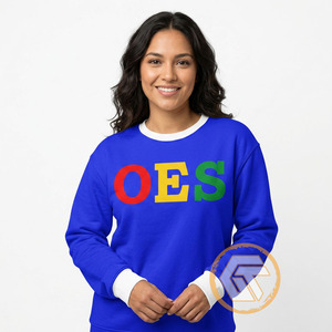 เสื้อสเวตเชิ้ตผู้หญิงสีน้ำเงิน OES ปักลายป้องกันรอยยับ แบรนด์ Greek Treasures คอกลม ทรงปกติ ผ้าฝ้ายถัก - Product Image 2