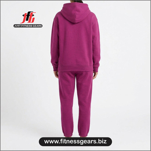 Custom Logo <b>Womens</b> <b>Purple</b> <b>Tracksuit</b> Full Zip Hoodie Sweatpants Two Piece Set - Product Image 2