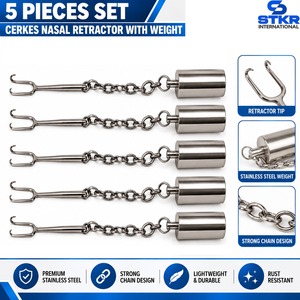 Retractor Nasal Cerkes con Peso, Juego de 5 Piezas de Acero Inoxidable - Product Image 1