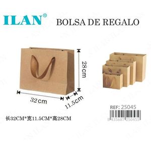 Sacchetto regalo in carta kraft Ilan 32x11.5x28 cm con manici per confezioni regalo - Product Image 3