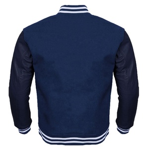 High Quality <b>Men</b> Varsity <b>Jackets</b> Wool Body Leather Sleeves Custom Logo Letterman <b>Jackets</b> 2025 OEM Manufacturer - Product Image 2