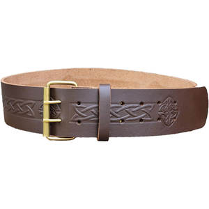 Cinturón de Cuero 100% de Alta Calidad para Vestido Tradicional Escocés de las Tierras Altas, con Nudo Celta, Color Marrón, Venta al por Mayor, OEM, ODM - Product Image 1