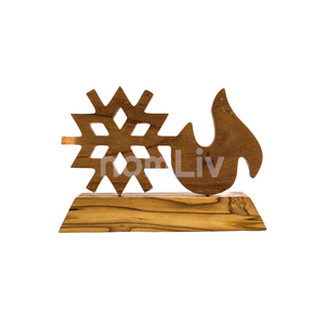 Teak Wooden Snowflake <b>Trophy</b> Christmas Table Centerpiece Handmade Stand Holiday Dining Decoration Handmade Sustainable Material - Product Image 4