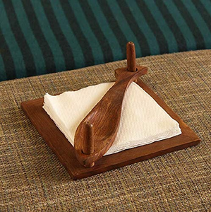 Support à serviettes en bois fait main, organisateur de serviettes de table, support à serviettes en bois rustique pour table à manger, cuisine, restaurant, hôtel - Product Image 5