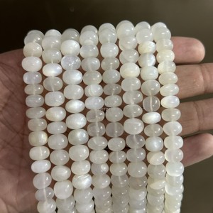 Perles rondes lisses en pierre de lune blanche AAA, brin de 16 pouces, 8 mm 9 mm, pierres précieuses naturelles en pierre de lune pour la fabrication de bijoux, vente en gros - Product Image 6