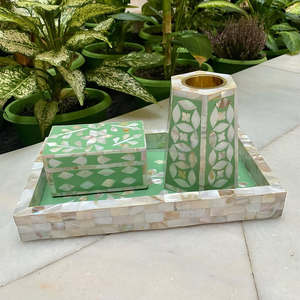 Opulento juego de quemador de incienso con incrustaciones de madreperla elegante diseño brillante de perla Ideal boda árabe Ramadán regalo decoración del hogar - Product Image 6