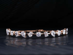 Durable multi <b>stone</b> moissanite bracelet pear oval round emerald cut 7 inch 925 sterling silver 10k 14k 18k gold platinum - Product Image 2