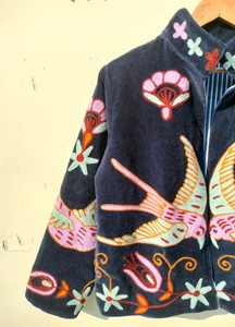 Chaqueta Corta de Terciopelo Bordada a Mano Estilo Boho Hippie para Mujer, con Forro de Algodón, Precio de Fábrica - Product Image 5