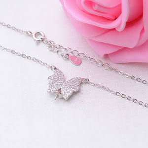 Accesorios de Plata S925 para Mujer, Collar con Colgante de Mariposa y Perla de Circonio, Cadena de Clavícula Moderna, Dijes de Moda - Product Image 3