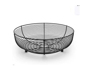 Panier à fruits en fil métallique premium à 2 niveaux, support en métal noir en forme de croissant, étagère à bols en fil métallique pour comptoir de cuisine - Product Image 3