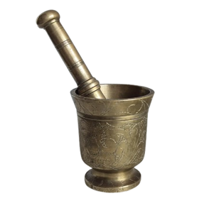 Mortar and Pestle Brass Metal Handmade Designer Modern Style Mortar Pestle for Kitchen Use Made in India - Product Image 6