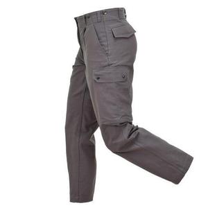 Men's Gray Cargo Pants High Waist Multiple Pockets Workwear Style Canvas Material Button Fly Straight Fit Autumn Wear - Product Image 4