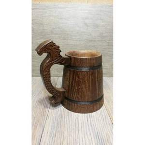 Wooden <b>Beer</b> Mug Laser Engraved Vintage Classic Style With Handle For <b>Beer</b> Drinking - Product Image 3