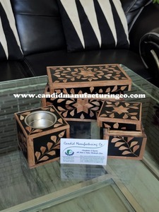 Juego de quemador de incienso Oud Bakhoor hecho a mano con incrustaciones, bandeja portaincienso de estilo árabe, decoración de hogar lujosa y multiusos, regalo. - Product Image 3