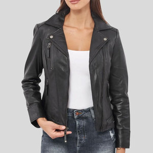 Veste en cuir sur mesure de qualité supérieure pour femmes, design hiver, veste en cuir véritable écologique courte et cintrée pour l'hiver - Product Image 1