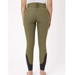 Pantalones de Montar a Caballo para Mujer, Deportivos, de Moda, Blancos, de Spandex y Poliéster, con Estampado Ecuestre - Product Image 5