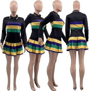 Camiseta Casual de Verano para Mujer, Tejida, 100% Algodón, Transpirable, en Blanco y Negro, para Mardi Gras - Product Image 1