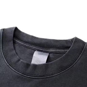 Camiseta de algodón de 220 g/m² con cuello redondo y manga larga, camisetas suaves en blanco, personalizadas, al por mayor, camiseta sencilla unisex. - Product Image 2