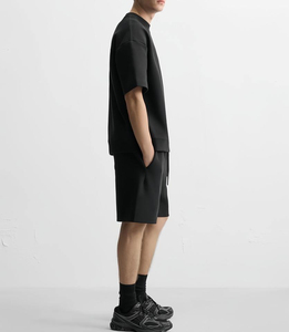 ชุดเสื้อยืดและกางเกงขาสั้นผู้ชาย ผ้าเจอร์ซีย์ 240 GSM คอกลม แขนสั้น สไตล์ลำลอง ใส่ได้ทุกฤดู ทรงโอเวอร์ไซส์ ชุดเสื้อยืดผู้ชาย - Product Image 4