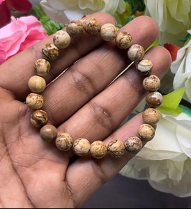 Natural Jade Beaded <b>Bracelet</b> Round Green Classic Style Unisex Gift Jewelry - Product Image 1