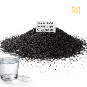 Charbon actif de coque de noix de coco certifié NSF/ANSI 8x30, à valeur d'iode élevée (minimum 1150), pour le traitement de l'eau potable par osmose inverse (RO), en vrac - Product Image 2