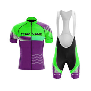 Ensemble de maillot et de short de cyclisme respirant personnalisé OEM, séchage rapide, léger, uniforme de cyclisme à manches courtes, nom d'équipe personnalisé - Product Image 5
