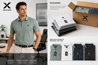 Polos Promocionales Corporativos para Hombre X Sports City, Tejidos con Estampado, Transpirables, Mezcla de Spandex/Algodón, Antiarrugas, para Oficina, Cuatro Estaciones