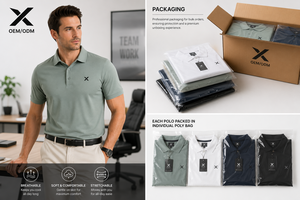 Polo promotionnel pour hommes X Sports City, tricoté, imprimé, respirant, mélange Spandex/Coton, anti-plis, toutes saisons, pour le bureau - Product Image 5