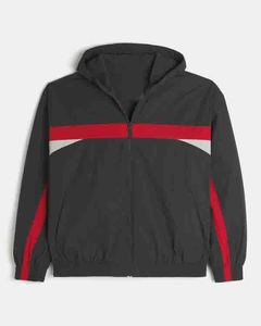 เสื้อแจ็คเก็ตผู้ชายแบบ Color Blocking ทรง Racer ระบายอากาศได้ดี ผลิตจากโพลีเอสเตอร์ ปิดด้วยซิป คอปกพับได้ สไตล์สปอร์ต เหมาะสำหรับใส่ในฤดูใบไม้ผลิ - Product Image 1