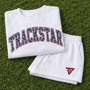 Ensemble short 2 pièces décontracté et sportif personnalisé pour femme, blanc à pois avec lettres, col rond - Product Image 6