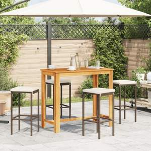 Ensemble de bar de jardin marron et blanc crème - Product Image 3