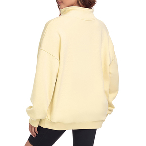 Sudadera de Mujer con Cuello Alto Simulado, Bordado, Oversize, Media Cremallera, con Logotipo Personalizado, Sin Forro, para Otoño-Invierno, Ecológica - Product Image 2