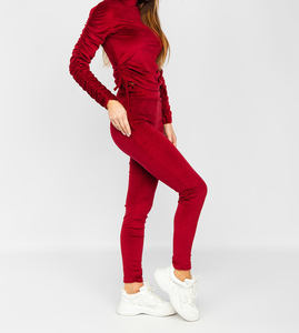 Conjuntos Deportivos de Terciopelo al por Mayor para Mujer, Conjuntos Casuales de Dos Piezas, Chaqueta de Manga Larga y Pantalones, Conjuntos de 2 Piezas, Chándal de Terciopelo para Mujer - Product Image 3