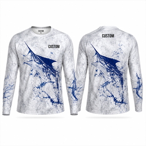 Nueva Camiseta de Pesca de Manga Larga con Estampado de Pez Marlín Azul Personalizada 2026 para Hombre, Protección UPF 50, Anti-UV, Poliéster, Estilo Pullover Deportivo - Product Image 4
