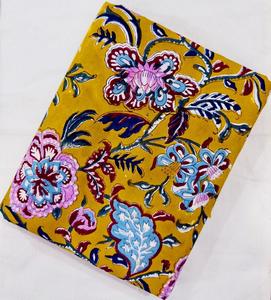 Tela india estampada a mano, hermosa tela decorativa hecha a mano con estampado floral, tela de algodón para confección de vestidos, textiles para el hogar, estampado personalizado - Product Image 3