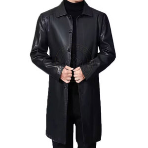 Manteau Trench en Cuir Classique pour Hommes, Léger, Écologique, Design Élégant avec une Fabrication de Qualité et une Texture Douce - Product Image 5