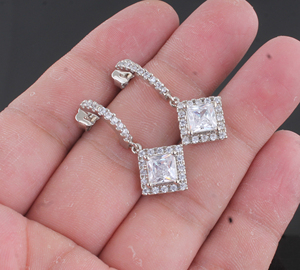 Handmade 925 <b>Silver</b> Plated Gemstone <b>Earrings</b> For Women Minimalist Style CZ Stone Boho Drop <b>Dangle</b> <b>Earring</b> Wholesale - Product Image 3