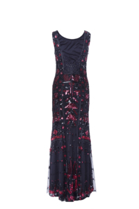Elegant Black <b>Red</b> <b>Sequin</b> Embroidered Long Evening Dress | Sleeveless Bodycon Party Gown Luxury | Formal Wedding | Occasion Wear - Product Image 2