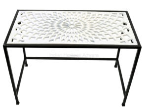 Mesas auxiliares de mármol de diseño moderno, muebles para el hogar con acento de aluminio de alta calidad para sala de estar, oficina y comedor, mesas de centro - Product Image 6